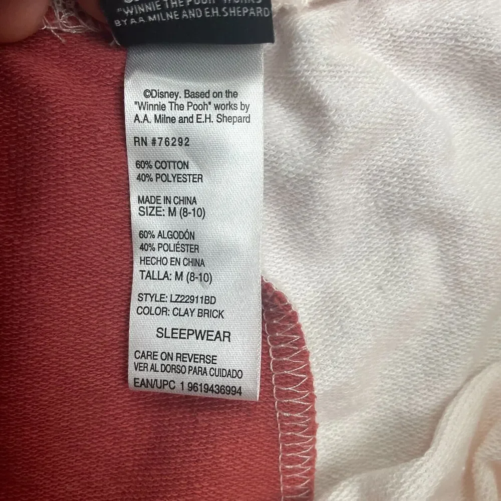 Disney Winnie The Pooh Sleepwear Pajama Pants Jogger Womens Medium Orange White - Picture 4 of 14